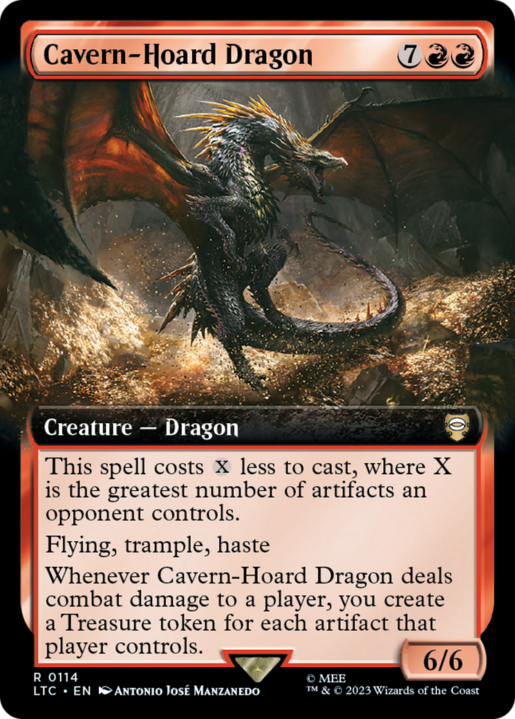Cavern-Hoard Dragon (Extended Art) [The Lord of the Rings: Tales of Middle-Earth Commander] [Foil]
