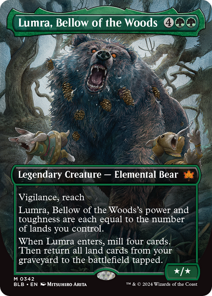 Lumra, Bellow of the Woods (Borderless) (0342) [Bloomburrow] [Foil]