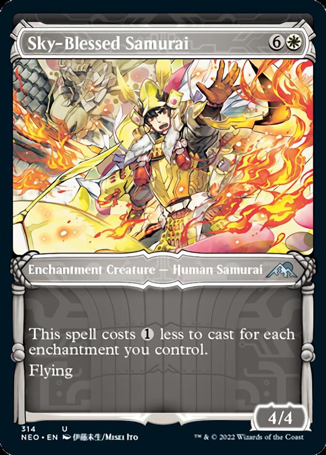 Sky-Blessed Samurai (Showcase Samurai) [Kamigawa: Neon Dynasty] [Foil]