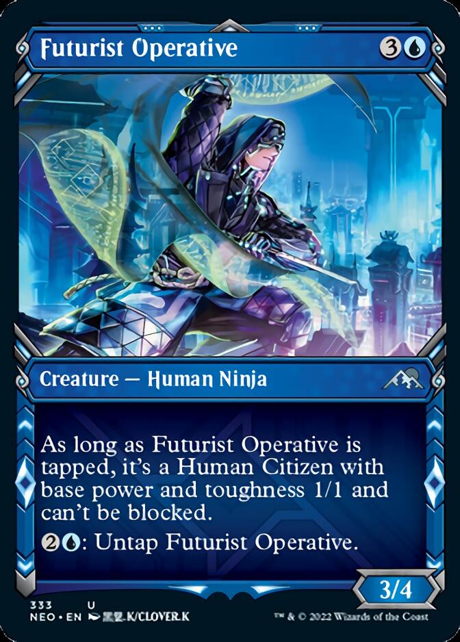 Futurist Operative (Showcase Ninja) [Kamigawa: Neon Dynasty] [Foil]