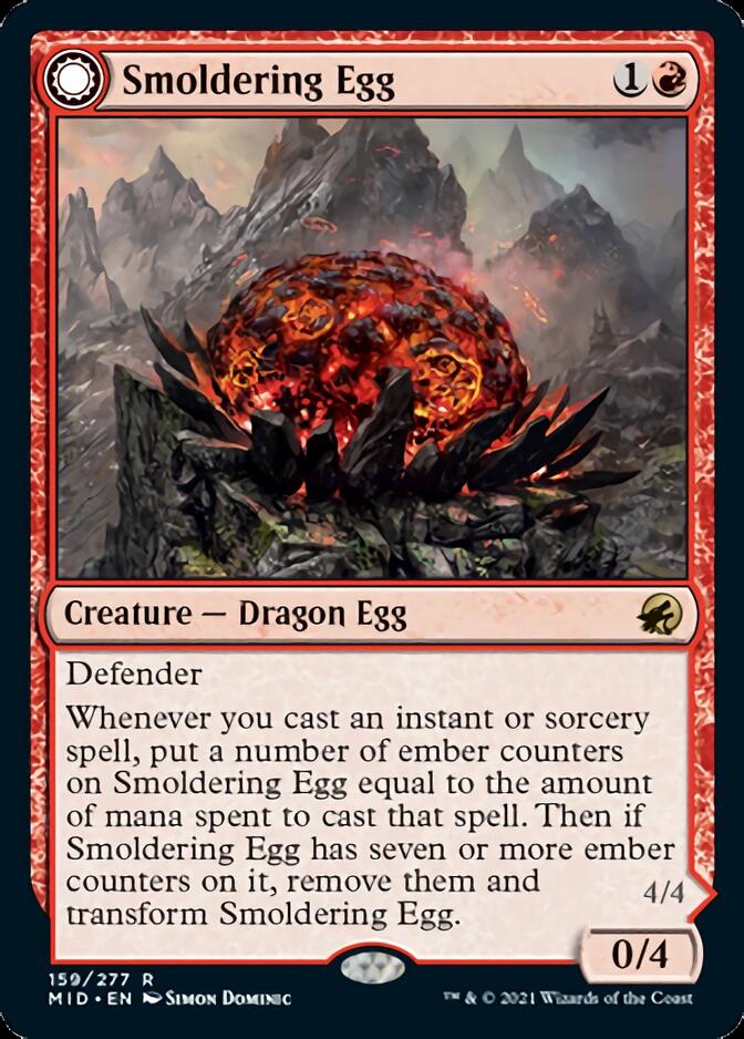 Smoldering Egg // Ashmouth Dragon [Innistrad: Midnight Hunt] [Foil]