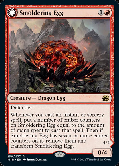 Smoldering Egg // Ashmouth Dragon [Innistrad: Midnight Hunt] [Foil]