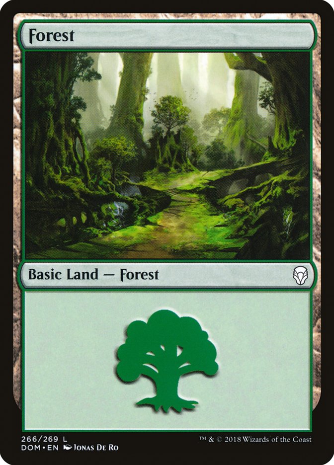 Forest (266) [Dominaria] [Foil]
