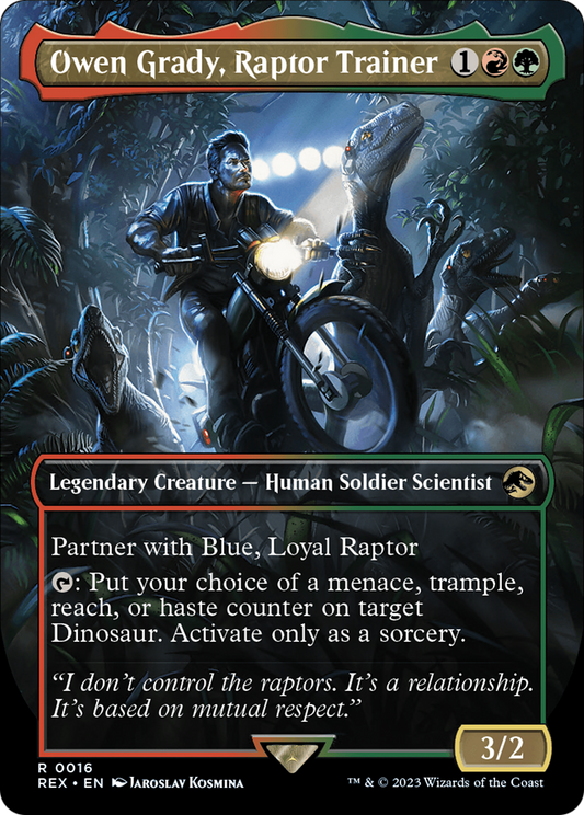 Owen Grady, Raptor Trainer (Borderless) [Jurassic World Collection] [Foil]
