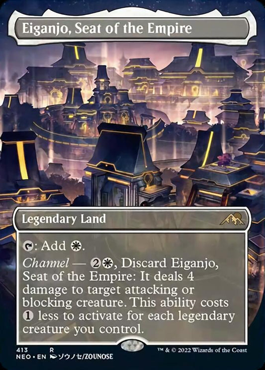 Eiganjo, Seat of the Empire (Borderless Alternate Art) [Kamigawa: Neon Dynasty] [Foil]
