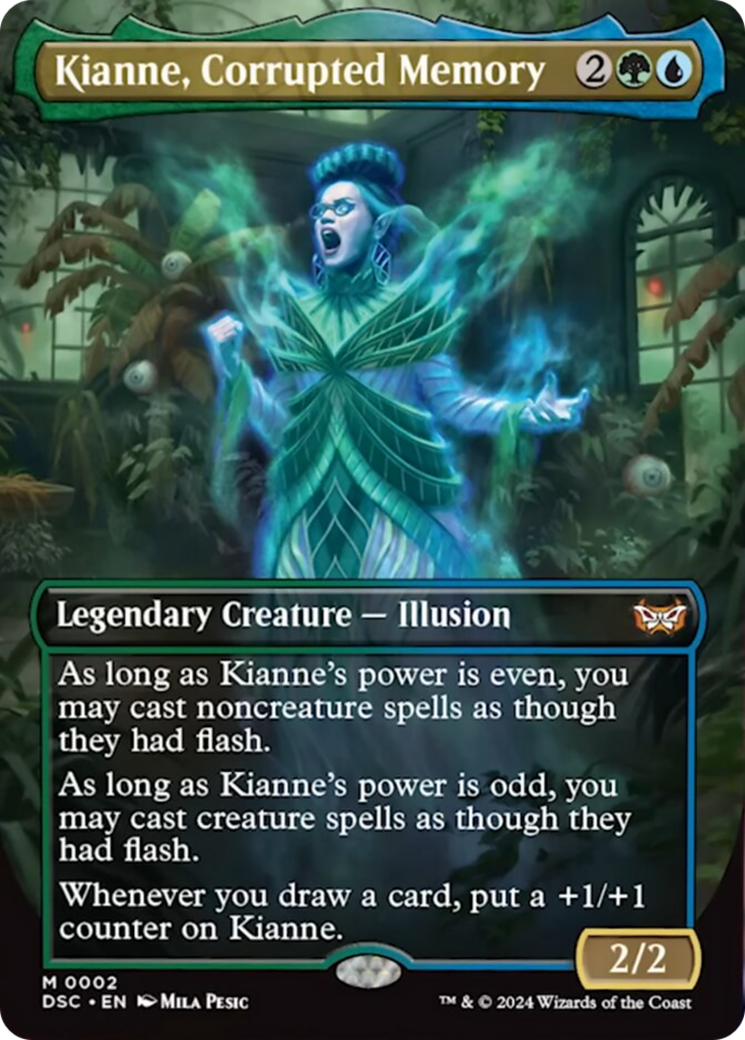 Kianne, Corrupted Memory (Borderless) [Duskmourn: House of Horror Commander] [Foil]