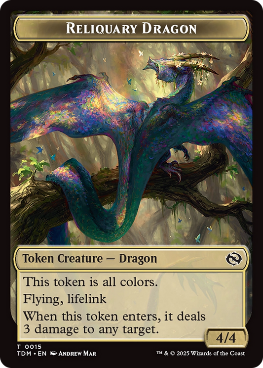 Reliquary Dragon // Dragon (0011) Double-Sided Token [Tarkir: Dragonstorm Tokens] [Foil]