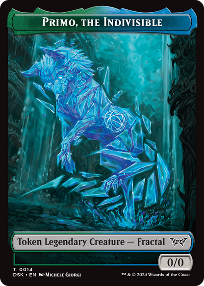 Primo, the Indivisible // Manifest Double-Sided Token [Duskmourn: House of Horror Tokens] [Foil]