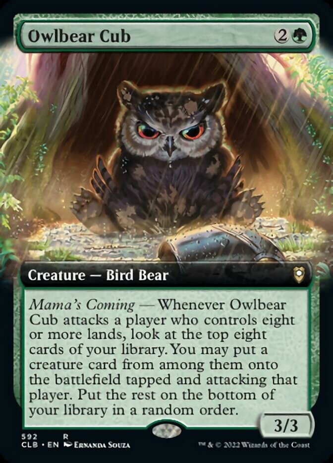Owlbear Cub (Extended Art) [Commander Legends: Battle for Baldur's Gate] [Foil]