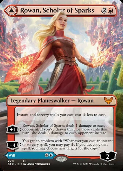 Rowan, Scholar of Sparks // Will, Scholar of Frost (Borderless) [Strixhaven: School of Mages] [Foil]