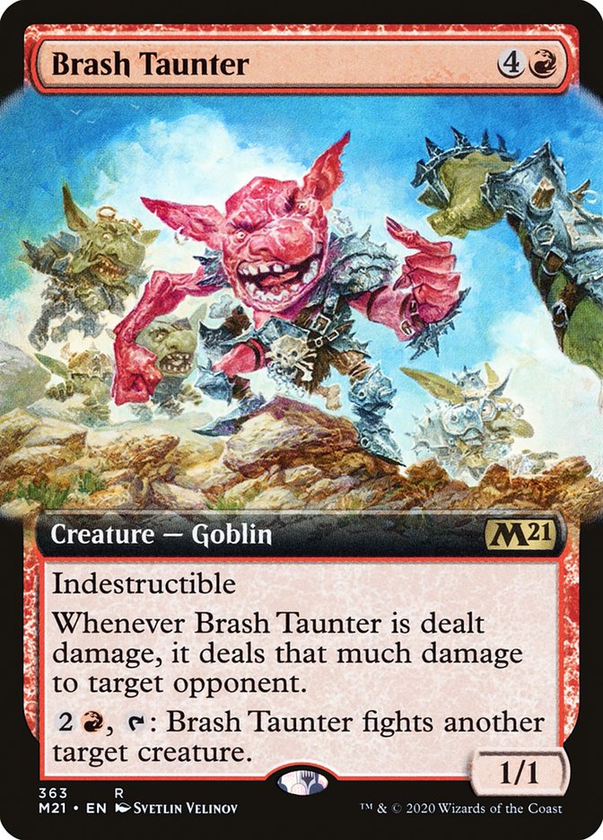 Brash Taunter (Extended Art) [Core Set 2021] [Foil]