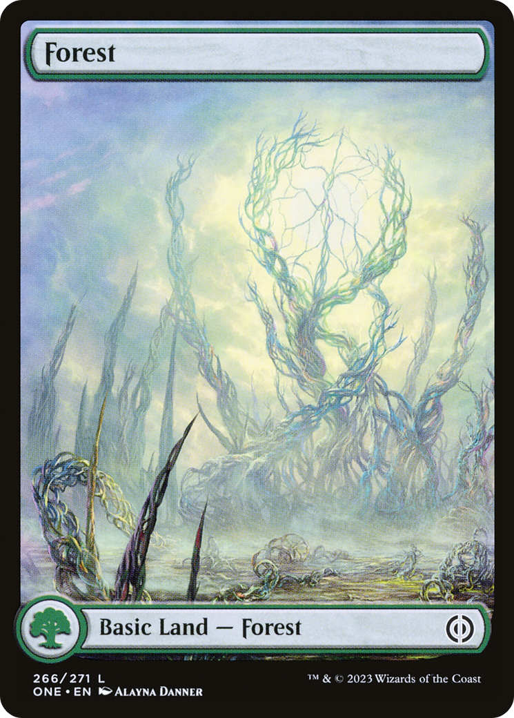 Forest (266) (Full-Art) [Phyrexia: All Will Be One] [Foil]