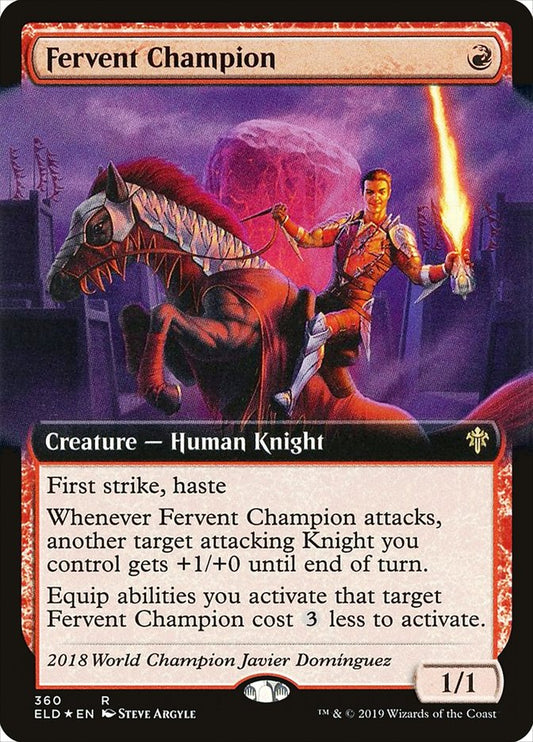 Fervent Champion (Extended Art) [Throne of Eldraine] [Foil]
