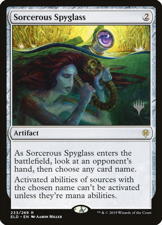 Sorcerous Spyglass (Promo Pack) [Throne of Eldraine Promos] [Foil]