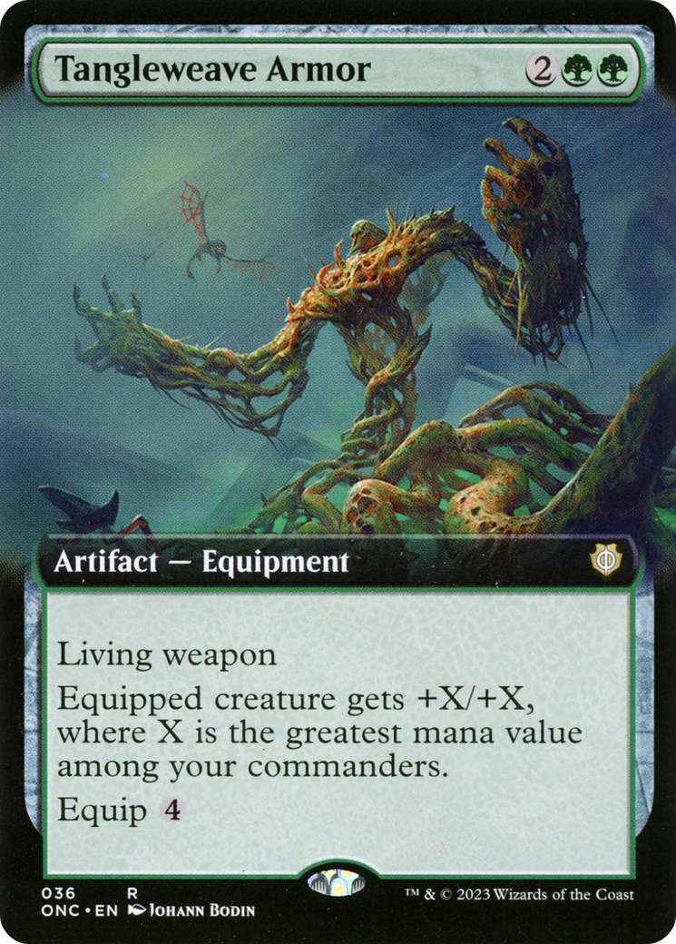 Tangleweave Armor (Extended Art) [Phyrexia: All Will Be One Commander] [Foil]