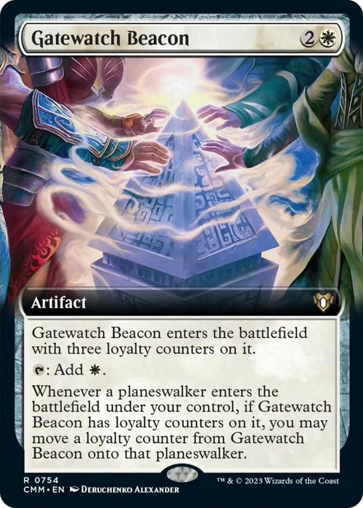 Gatewatch Beacon (Extended Art) [Commander Masters] [Foil]