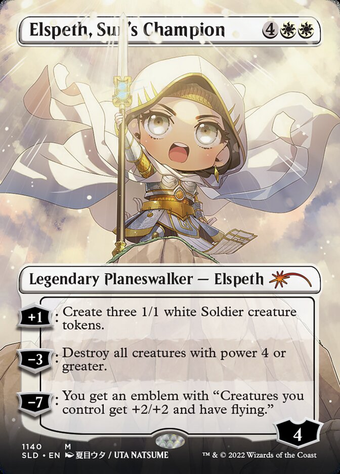 Elspeth, Sun's Champion (Borderless) (1140) [Secret Lair Drop Series] [Foil]