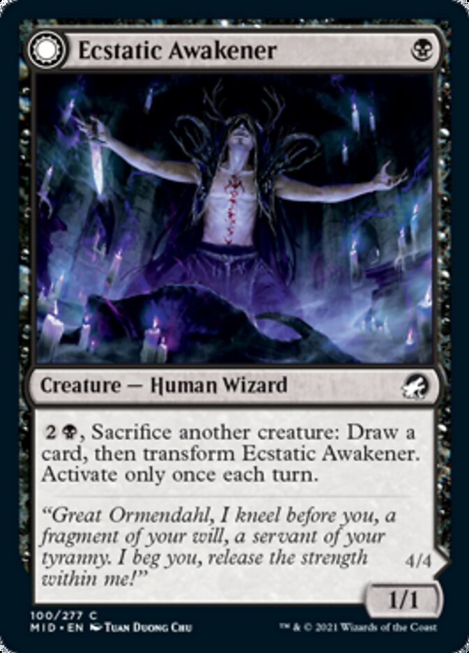 Ecstatic Awakener // Awoken Demon [Innistrad: Midnight Hunt] [Foil]