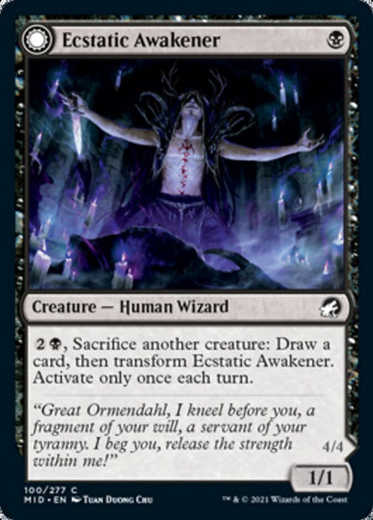 Ecstatic Awakener // Awoken Demon [Innistrad: Midnight Hunt] [Foil]