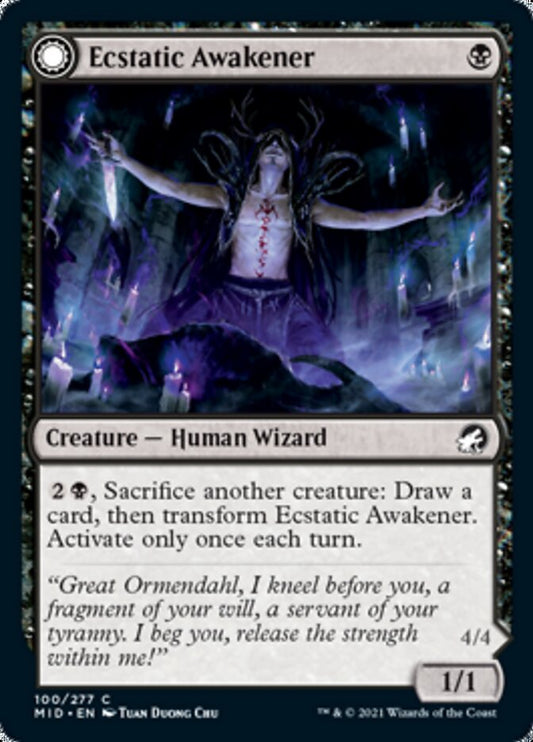 Ecstatic Awakener // Awoken Demon [Innistrad: Midnight Hunt] [Foil]