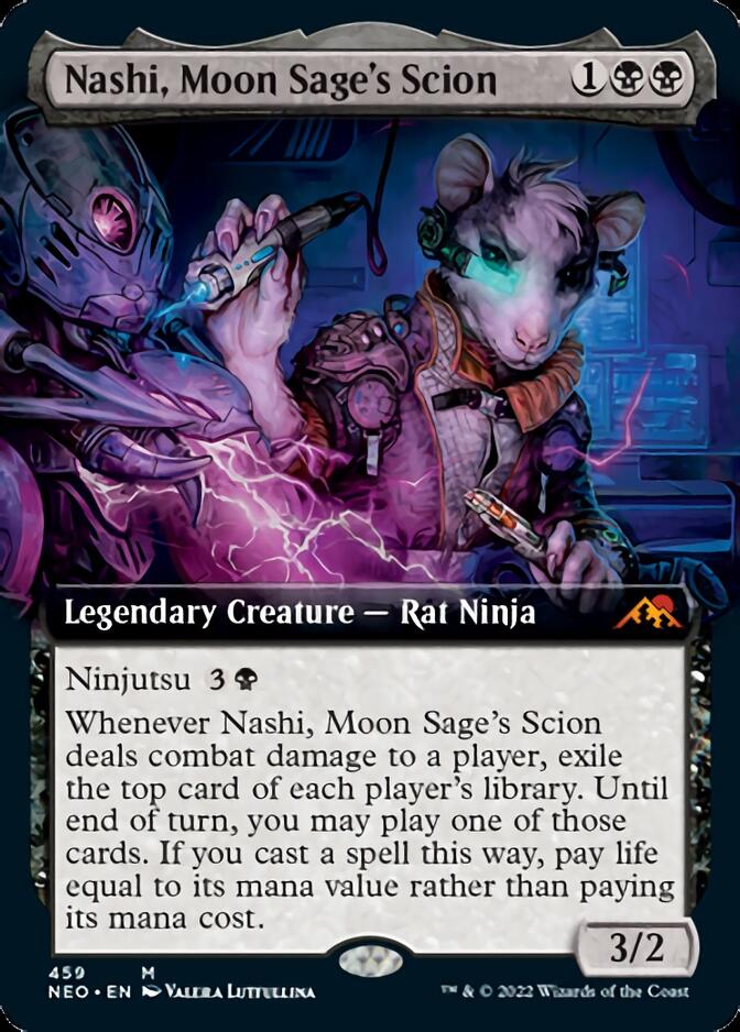 Nashi, Moon Sage's Scion (Extended Art) [Kamigawa: Neon Dynasty] [Foil]