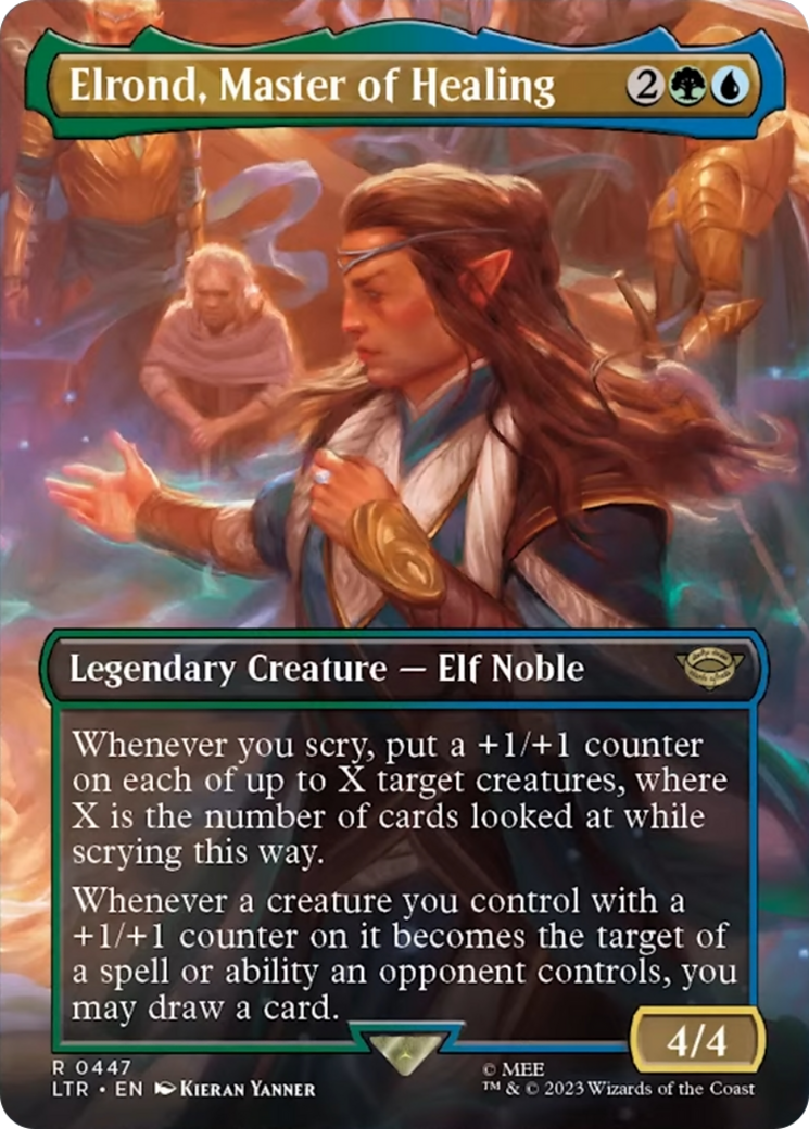 Elrond, Master of Healing (Borderless Alternate Art) [The Lord of the Rings: Tales of Middle-Earth] [Foil]