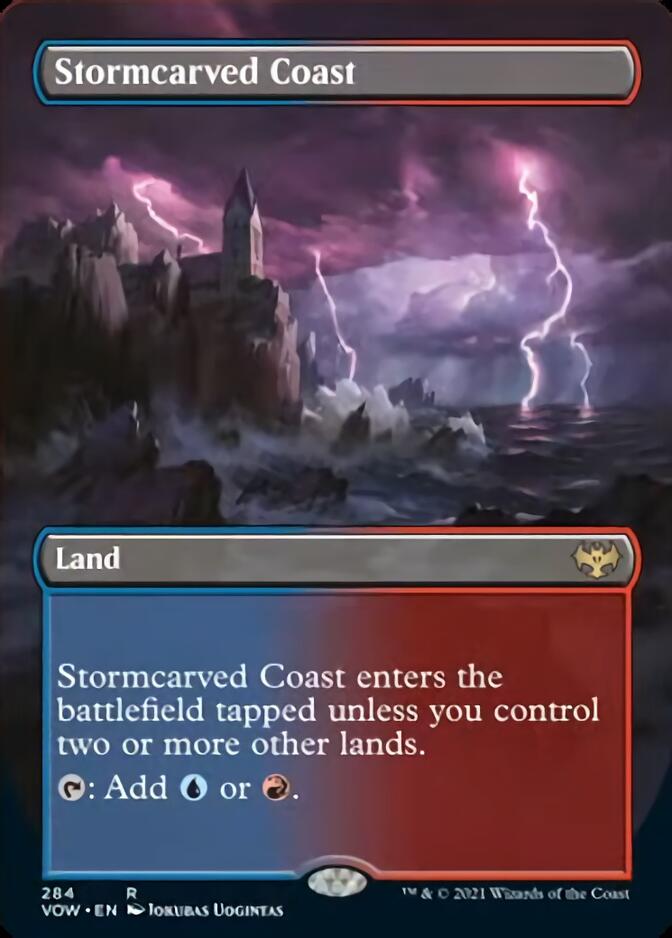 Stormcarved Coast (Borderless Alternate Art) [Innistrad: Crimson Vow] [Foil]