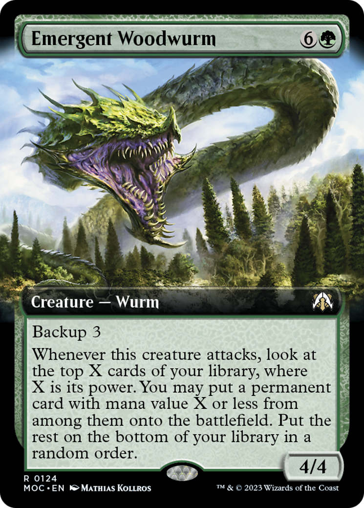 Emergent Woodwurm (Extended Art) [March of the Machine Commander] [Foil]