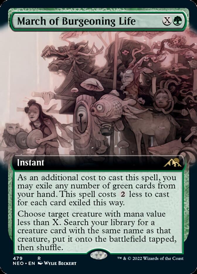 March of Burgeoning Life (Extended Art) [Kamigawa: Neon Dynasty] [Foil]