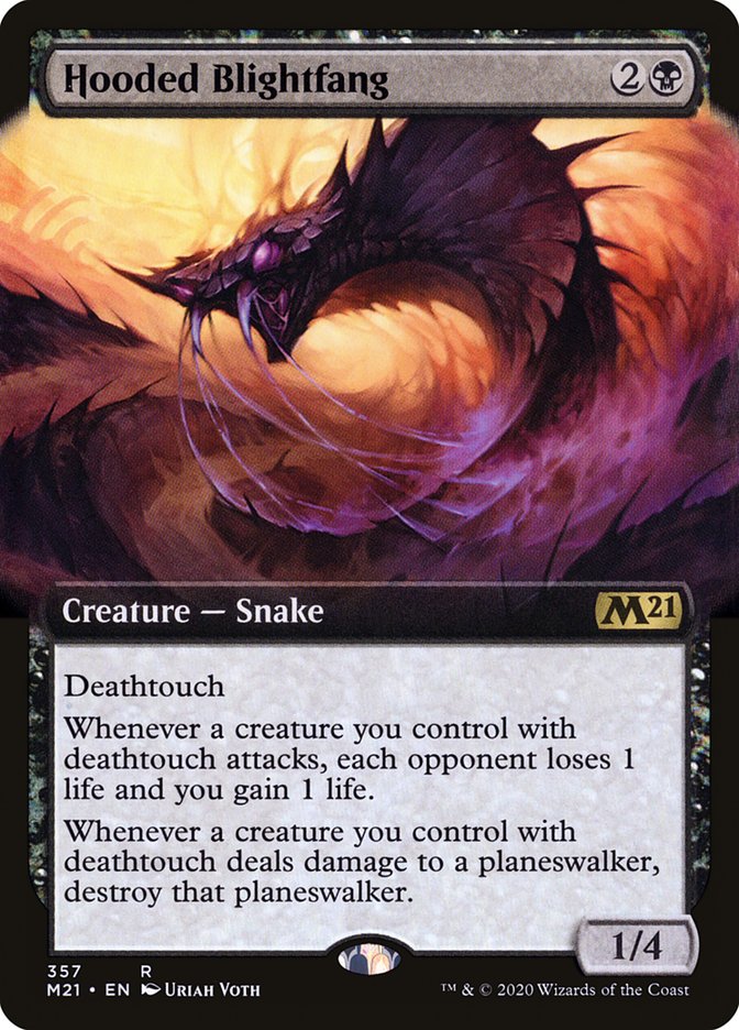 Hooded Blightfang (Extended Art) [Core Set 2021] [Foil]