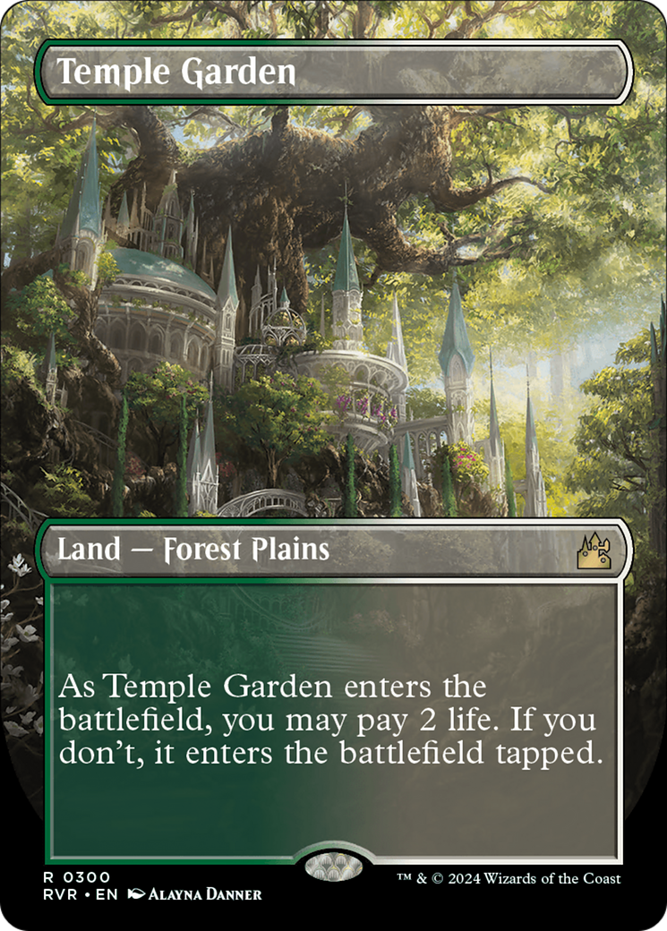 Temple Garden (Borderless) [Ravnica Remastered] [Foil]