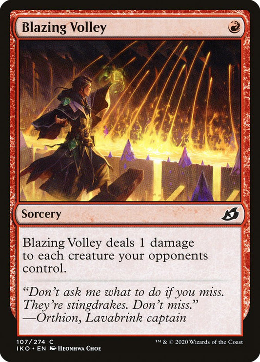 Blazing Volley [Ikoria: Lair of Behemoths] [Foil]