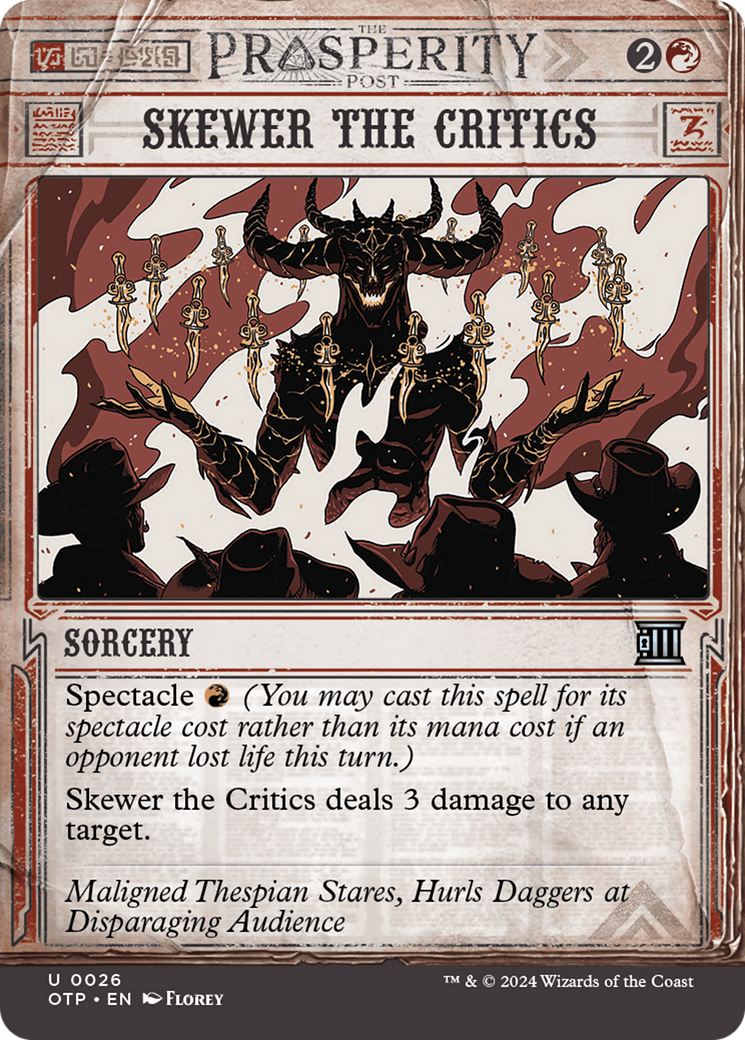 Skewer the Critics [Outlaws of Thunder Junction: Breaking News] [Foil]