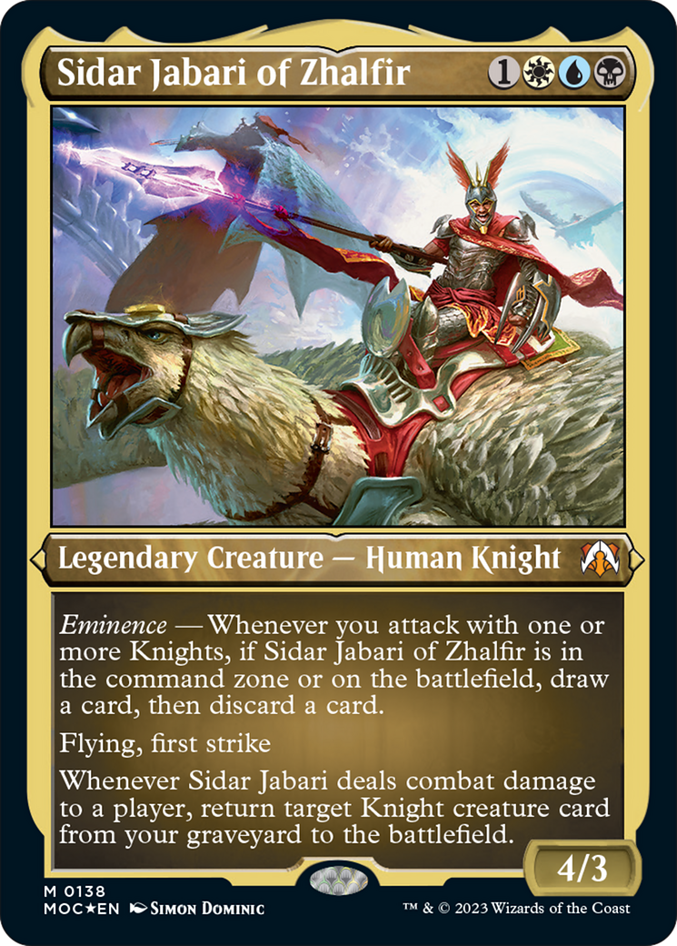 Sidar Jabari of Zhalfir (Display Commander) [March of the Machine Commander] [Foil]