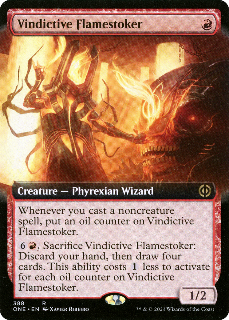 Vindictive Flamestoker (Extended Art) [Phyrexia: All Will Be One] [Foil]