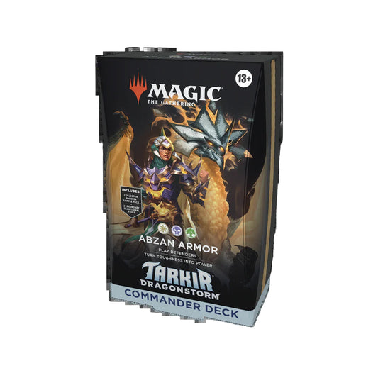 mtg abzan armor commander deck Tarkir: Dragonstorm Choose your clan and battle your friends with Commander decks each featuring a legendary clan leader of Tarkir and a Spirit Dragon Tarkir Dragonstorm Commander Deck