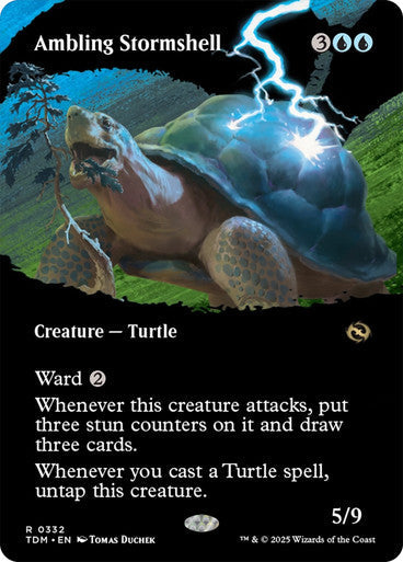Ambling Stormshell (Borderless) [Tarkir: Dragonstorm] [Foil]