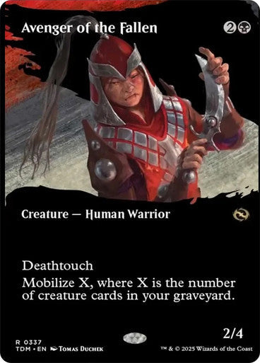 Avenger of the Fallen (Borderless) [Tarkir: Dragonstorm] [Foil]