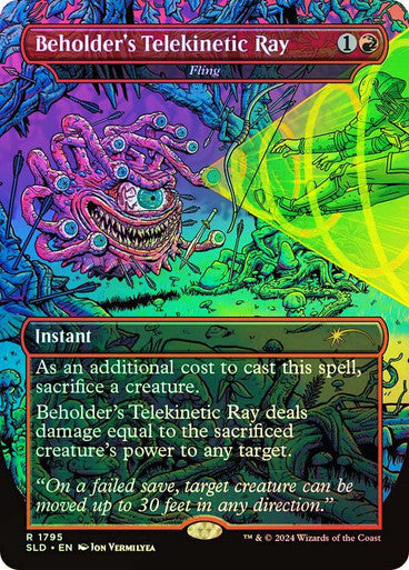 Beholder's Telekinetic Ray - Fling (Rainbow Foil) [Secret Lair Drop Series]