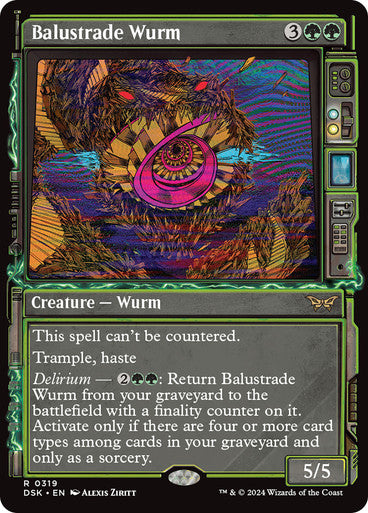 Balustrade Wurm (Showcase) [Duskmourn: House of Horror] [Foil]