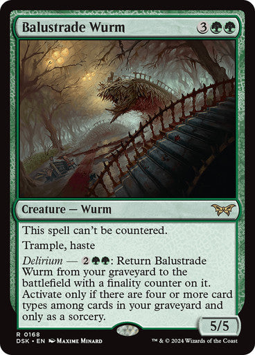 Balustrade Wurm [Duskmourn: House of Horror] [Foil]