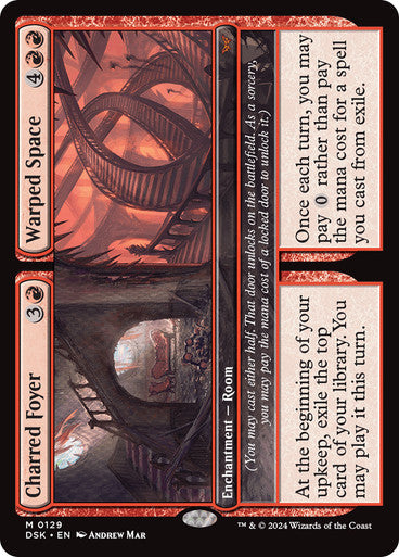 Charred Foyer // Warped Space [Duskmourn: House of Horror] [Foil]