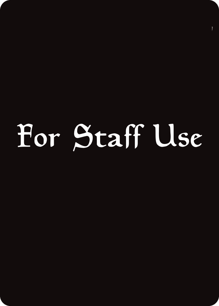 Cards on Shelf (For Staff Use Only)