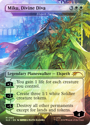 Miku, Divine Diva - Elspeth Tirel (Rainbow Foil) [Secret Lair Drop Series]