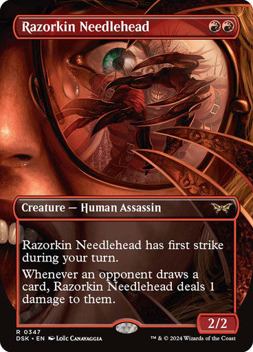 Razorkin Needlehead (Borderless) [Duskmourn: House of Horror] [Foil]