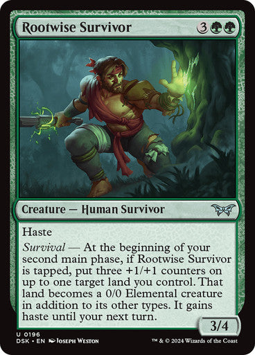 Rootwise Survivor [Duskmourn: House of Horror] [Foil]