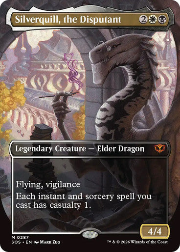 Silverquill, the Disputant (Borderless) [Secrets of Strixhaven] [Foil]