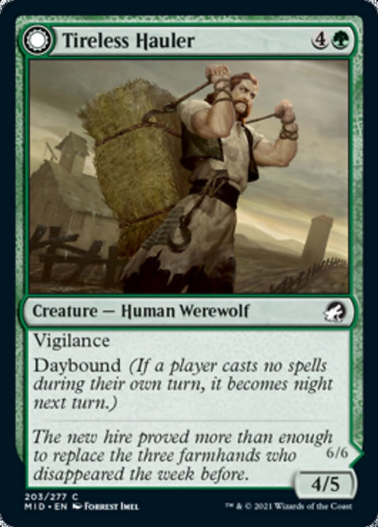 Tireless Hauler // Dire-Strain Brawler [Innistrad: Midnight Hunt] [Foil]