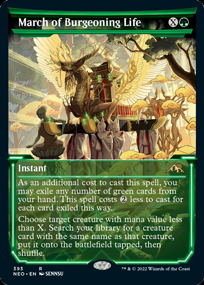 March of Burgeoning Life (Showcase Soft Glow) [Kamigawa: Neon Dynasty] [Foil]