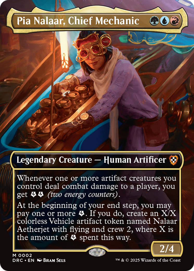 Pia Nalaar, Chief Mechanic (Borderless) [Aetherdrift Commander] [Foil]